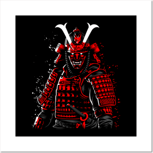 Demon Samurai red Posters and Art